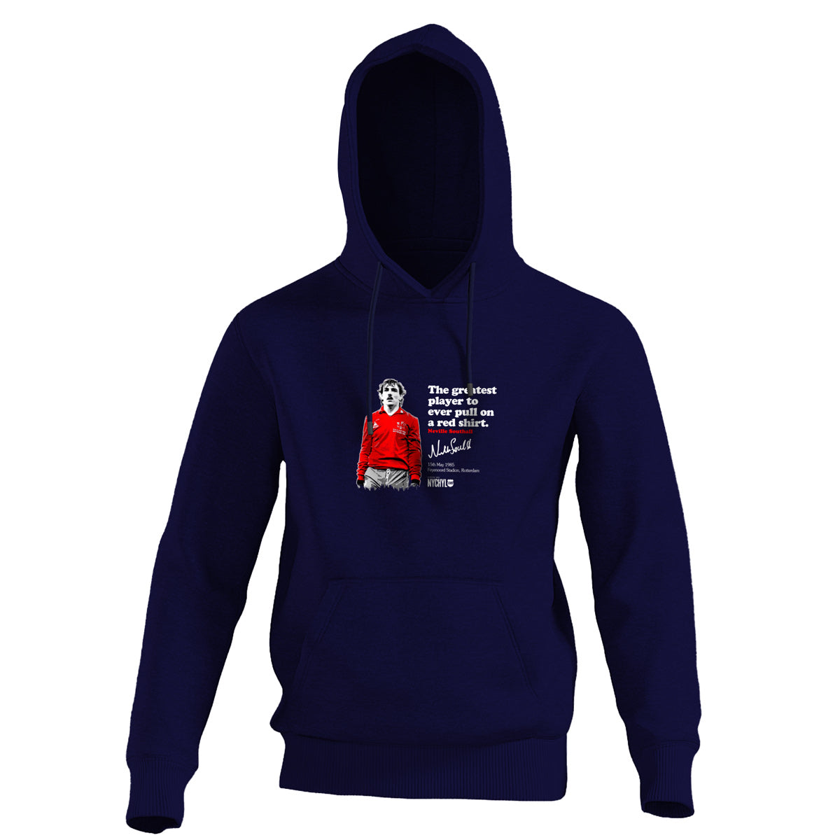 Neville Southall - Red Shirt Hoodie! - S, Navy Blue image